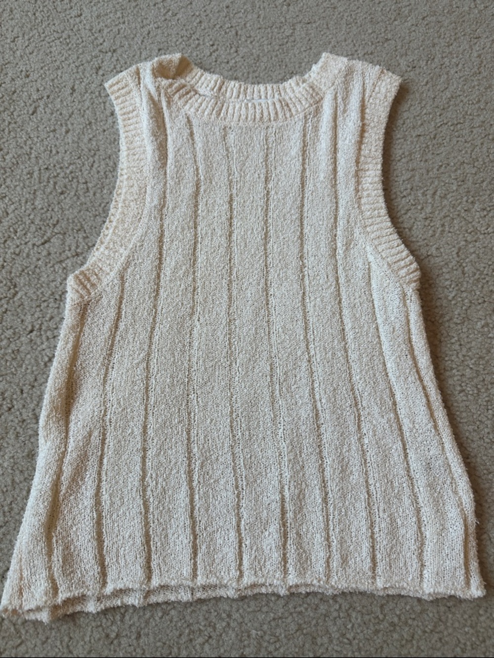 Z Supply Cream Ribbed Knit Tank Top
